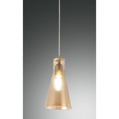 3596-40 DAFNE LAMPADARIO A SOSPENSIONE MODERNA IN VETRO CON UNA SOLA LUCE AMBRA FUME DI FABAS LUCE Fabas Luce - Cristalensi Shop