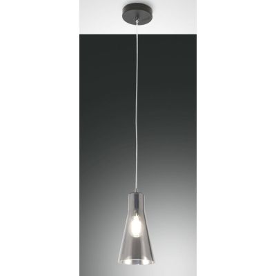 3596-40 DAFNE LAMPADARIO A SOSPENSIONE MODERNA IN VETRO CON UNA SOLA LUCE AMBRA FUME DI FABAS LUCE Fabas Luce - Cristalensi Shop