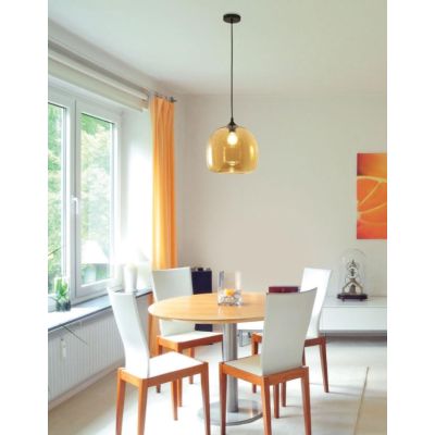 3490-40 MAIA SOSPENSIONE AD UNA SOLA LUCE MODERNA IN VETRO SOFFIATO AMBRA O FUME DELLA FABAS LUCE Fabas Luce - Cristalensi Shop