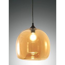 3490-40 MAIA SOSPENSIONE AD UNA SOLA LUCE MODERNA IN VETRO SOFFIATO AMBRA O FUME DELLA FABAS LUCE Fabas Luce - Cristalensi Shop 2