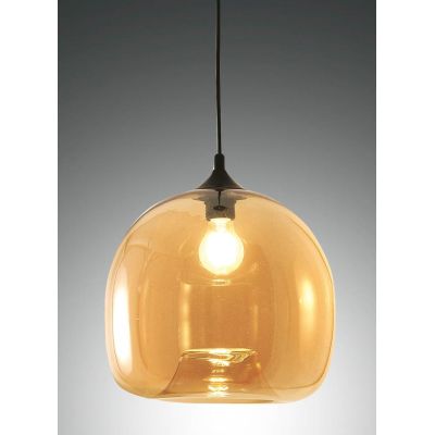 3490-40 MAIA SOSPENSIONE AD UNA SOLA LUCE MODERNA IN VETRO SOFFIATO AMBRA O FUME DELLA FABAS LUCE Fabas Luce - Cristalensi Shop