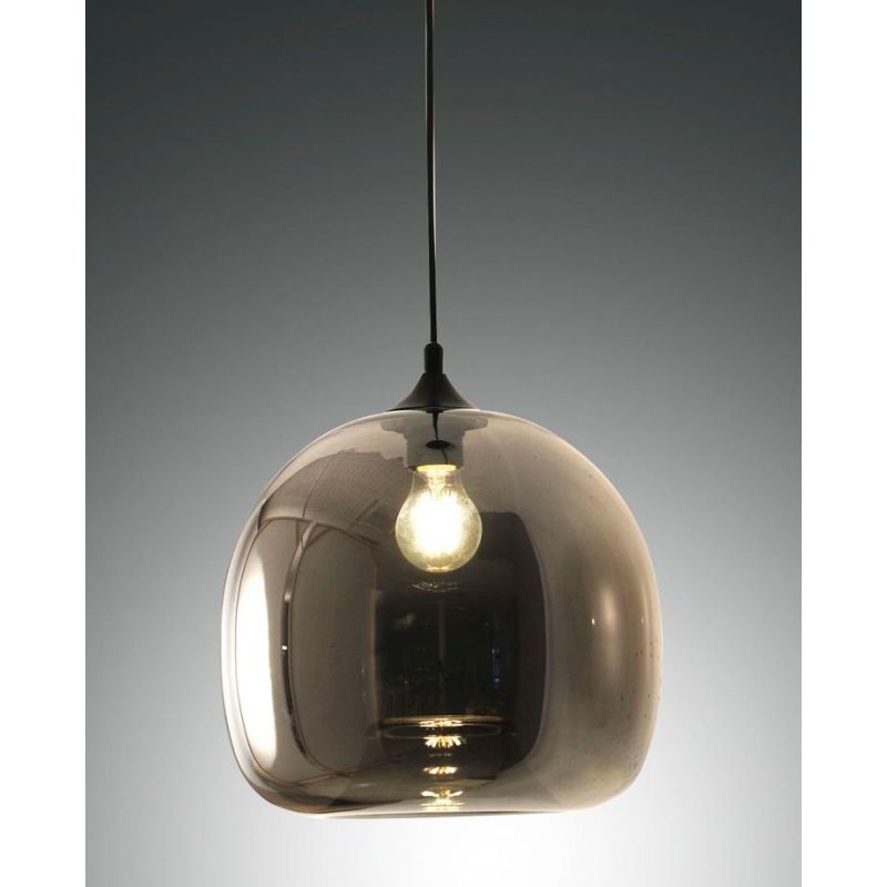 3490-40 MAIA SOSPENSIONE AD UNA SOLA LUCE MODERNA IN VETRO SOFFIATO AMBRA O FUME DELLA FABAS LUCE Fabas Luce - Cristalensi Shop