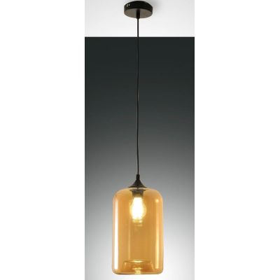 3491-40 SILO SOSPENSIONE AD UNA SOLA LUCE MODERNA IN VETRO SOFFIATO AMBRA O FUME DI FABAS LUCE Fabas Luce - Cristalensi Shop Onl