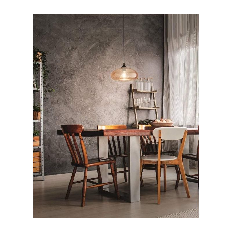 3489-40 ELA SOSPENSIONE AD UNA SOLA LUCE MODERNA IN VETRO SOFFIATO AMBRA O FUME DI FABAS LUCE Fabas Luce - Cristalensi Shop Onli