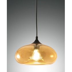 3489-40 ELA SOSPENSIONE AD UNA SOLA LUCE MODERNA IN VETRO SOFFIATO AMBRA O FUME DI FABAS LUCE Fabas Luce - Cristalensi Shop Onli 2