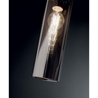 3480-40 SINTESI SOSPENSIONE CILINDRICA AD UNA SOLA LUCE IN VETRO AMBRA O FUME DELLA FABAS LUCE Fabas Luce - Cristalensi Shop Onl