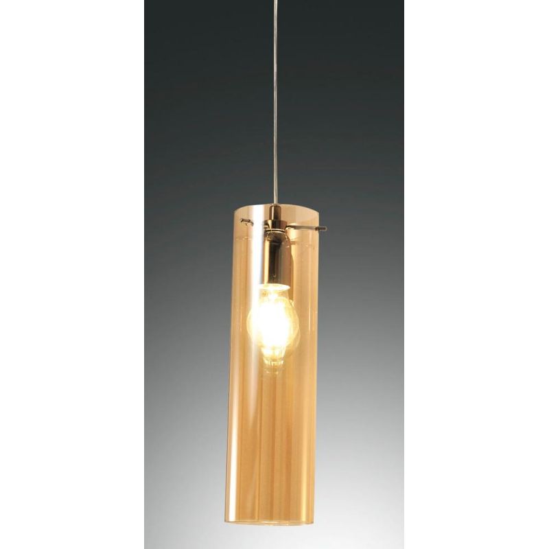 3480-40 SINTESI SOSPENSIONE CILINDRICA AD UNA SOLA LUCE IN VETRO AMBRA O FUME DELLA FABAS LUCE Fabas Luce - Cristalensi Shop Onl