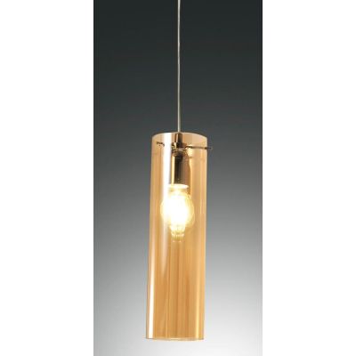 3480-40 SINTESI SOSPENSIONE CILINDRICA AD UNA SOLA LUCE IN VETRO AMBRA O FUME DELLA FABAS LUCE Fabas Luce - Cristalensi Shop Onl