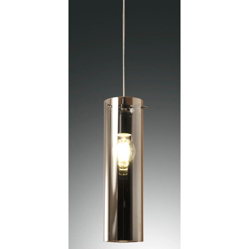 3480-40 SINTESI SOSPENSIONE CILINDRICA AD UNA SOLA LUCE IN VETRO AMBRA O FUME DELLA FABAS LUCE Fabas Luce - Cristalensi Shop Onl