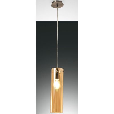 3480-40 SINTESI SOSPENSIONE CILINDRICA AD UNA SOLA LUCE IN VETRO AMBRA O FUME DELLA FABAS LUCE Fabas Luce - Cristalensi Shop Onl