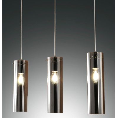 3480-47 SINTESI SOSPENSIONE A BINARIO A TRE LUCI IN VETRO AMBRA O FUME DELLA FABAS LUCE Fabas Luce - Cristalensi Shop Online