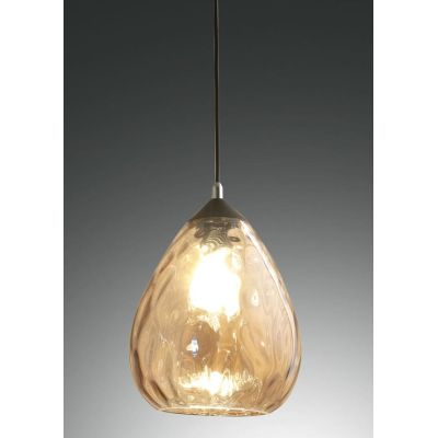 3518-40 GISELLA SOSPENSIONE AD UNA LUCE IN VETRO SOFFIATO AMBRATO DIAMETRO 20 CM DI FABAS LUCE Fabas Luce - Cristalensi Shop Onl