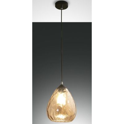 3518-40 GISELLA SOSPENSIONE AD UNA LUCE IN VETRO SOFFIATO AMBRATO DIAMETRO 20 CM DI FABAS LUCE Fabas Luce - Cristalensi Shop Onl
