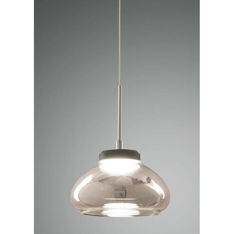 3547-40 ARABELLA SOSPENSIONE MODERNA AD UNA LUCE IN VETRO SOFFIATO BIANCO AMBRA E FUME DI FABAS LUCE Fabas Luce - Cristalensi Sh
