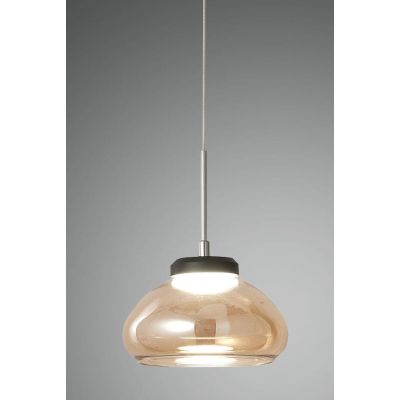 3547-40 ARABELLA SOSPENSIONE MODERNA AD UNA LUCE IN VETRO SOFFIATO BIANCO AMBRA E FUME DI FABAS LUCE Fabas Luce - Cristalensi Sh