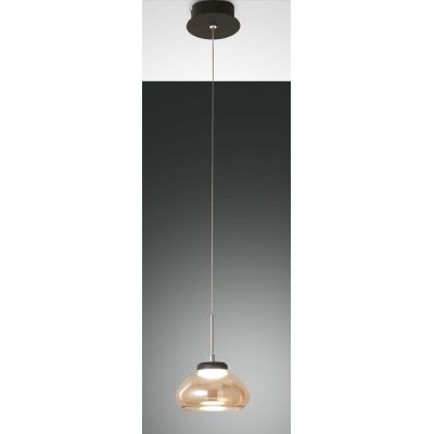 3547-40 ARABELLA SOSPENSIONE MODERNA AD UNA LUCE IN VETRO SOFFIATO BIANCO AMBRA E FUME DI FABAS LUCE Fabas Luce - Cristalensi Sh