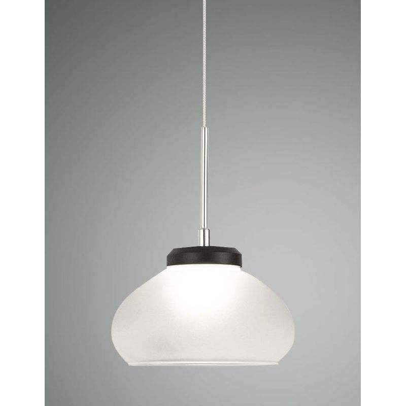 3547-40 ARABELLA SOSPENSIONE MODERNA AD UNA LUCE IN VETRO SOFFIATO BIANCO AMBRA E FUME DI FABAS LUCE Fabas Luce - Cristalensi Sh