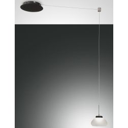 3547-41 ARABELLA SOSPENSIONE AD UNA SOLA LUCE CON DECENTRAMENTO BIANCO AMBRA FUME DELLA FABAS LUCE Fabas Luce - Cristalensi Shop 2