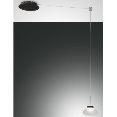 3547-41 ARABELLA SOSPENSIONE AD UNA SOLA LUCE CON DECENTRAMENTO BIANCO AMBRA FUME DELLA FABAS LUCE Fabas Luce - Cristalensi Shop