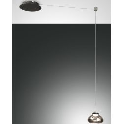 3547-41 ARABELLA SOSPENSIONE AD UNA SOLA LUCE CON DECENTRAMENTO BIANCO AMBRA FUME DELLA FABAS LUCE Fabas Luce - Cristalensi Shop