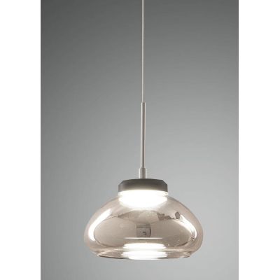 3547-41 ARABELLA SOSPENSIONE AD UNA SOLA LUCE CON DECENTRAMENTO BIANCO AMBRA FUME DELLA FABAS LUCE Fabas Luce - Cristalensi Shop