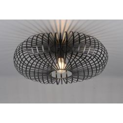 JOHANN PLAFONIERA VINTAGE A GABBIA APERTA DIAMETRO CM 50 FINITURA NERO LAMPADINA E27 TRIO LIGHTING - Cristalensi Shop Online 2