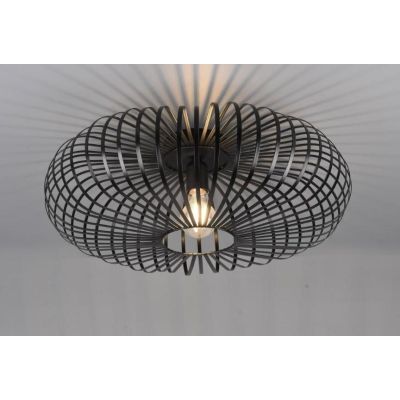 JOHANN PLAFONIERA VINTAGE A GABBIA APERTA DIAMETRO CM 50 FINITURA NERO LAMPADINA E27 TRIO LIGHTING - Cristalensi Shop Online