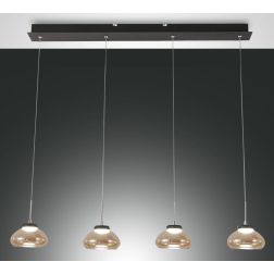 3547-48 ARABELLA SOSPENSIONE MODERNA A BINARIO IN VETRO SOFFIATO LED INTEGRATO BIANCO AMBRA FUME Fabas Luce - Cristalensi Shop O 2