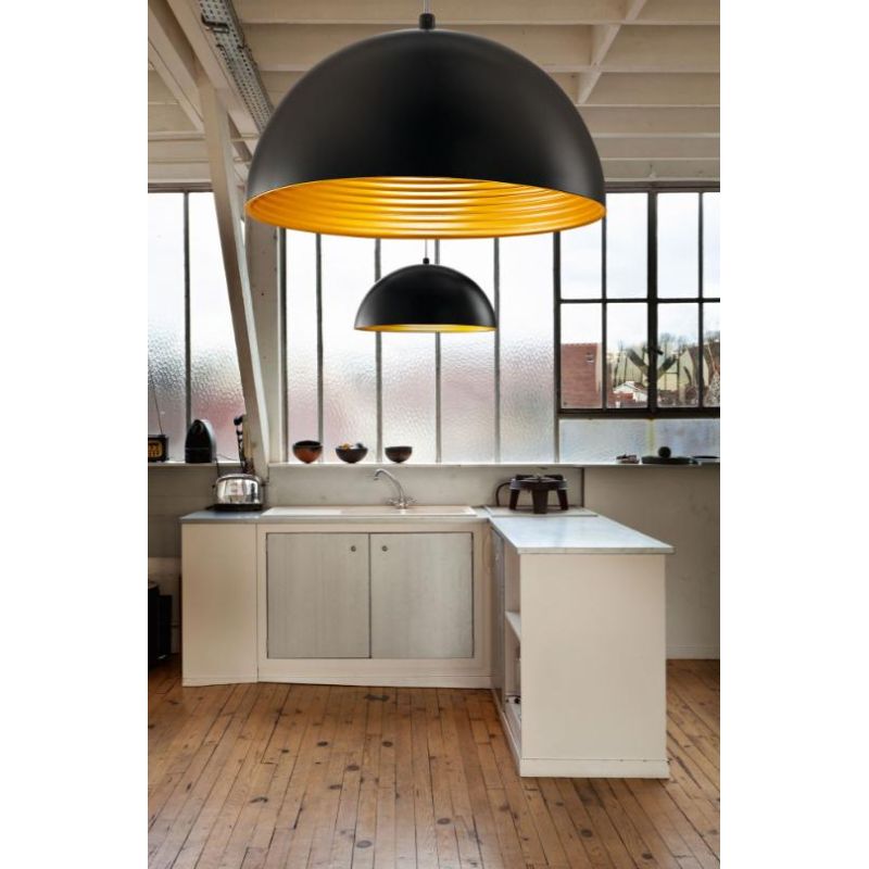 3215-40 DINGLE LAMPADARIO A SOSPENSIONE MODERNO IN METALLO NERO E ORO DI FABAS LUCE Fabas Luce - Cristalensi Shop Online