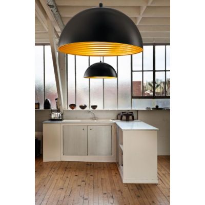 3215-40 DINGLE LAMPADARIO A SOSPENSIONE MODERNO IN METALLO NERO E ORO DI FABAS LUCE Fabas Luce - Cristalensi Shop Online