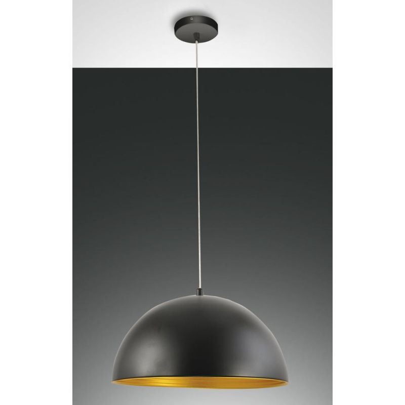 3215-40 DINGLE LAMPADARIO A SOSPENSIONE MODERNO IN METALLO NERO E ORO DI FABAS LUCE Fabas Luce - Cristalensi Shop Online
