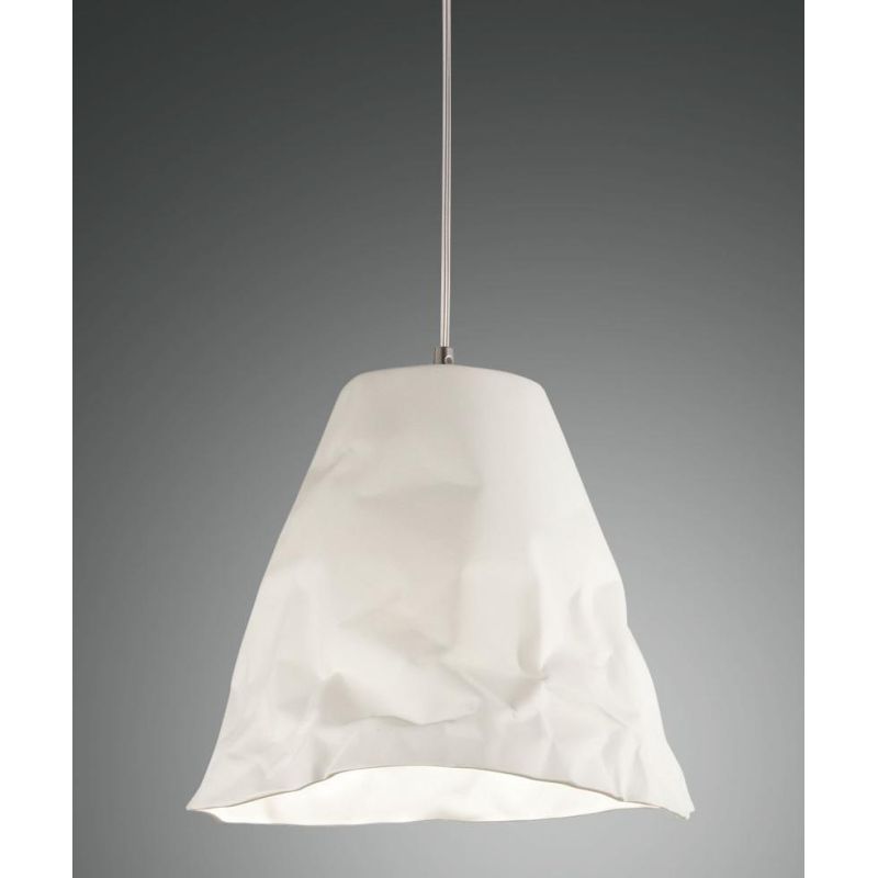3535-40 CRUMPLE LAMPADARIO A SOSPENSIONE MODERNO BIANCO E KAKI EFFETTO STROPICCIATO DI FABAS LUCE Fabas Luce - Cristalensi Shop