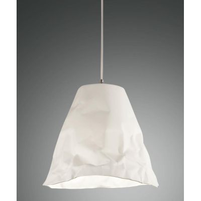 3535-40 CRUMPLE LAMPADARIO A SOSPENSIONE MODERNO BIANCO E KAKI EFFETTO STROPICCIATO DI FABAS LUCE Fabas Luce - Cristalensi Shop