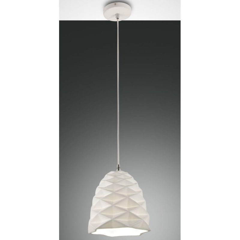 3533-40 DUCHESSA LAMPADA A SOSPENSIONE MODERNA A CAMPANA BIANCA DIAMETRO CM 20 DI FABAS LUCE Fabas Luce - Cristalensi Shop Onlin