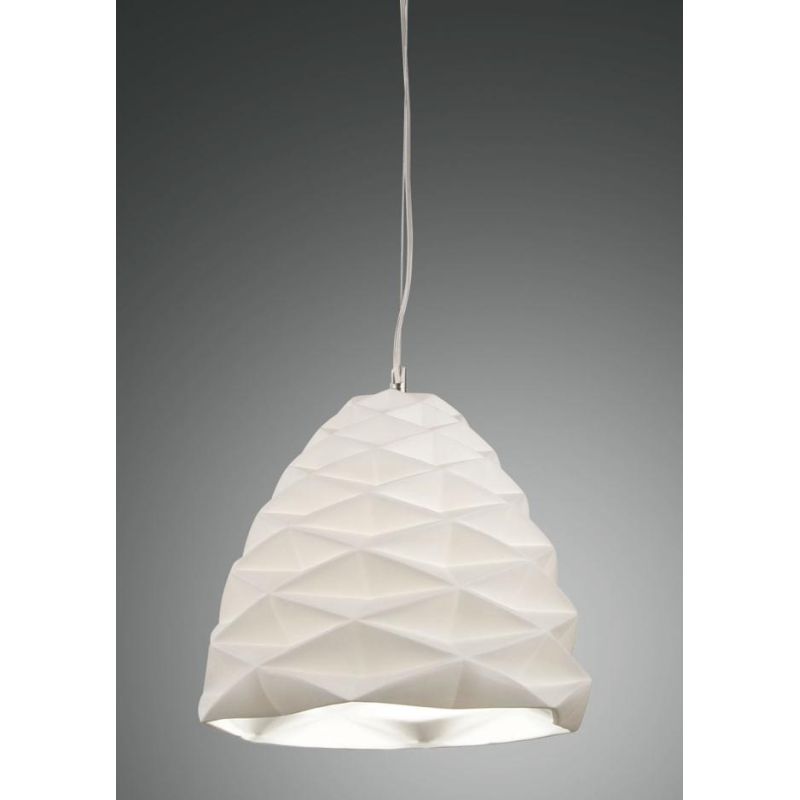 3533-45 DUCHESSA LAMPADA A SOSPENSIONE MODERNA A CAMPANA BIANCA DIAMETRO CM 30 DI FABAS LUCE Fabas Luce - Cristalensi Shop Onlin