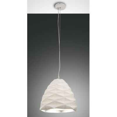 3533-45 DUCHESSA LAMPADA A SOSPENSIONE MODERNA A CAMPANA BIANCA DIAMETRO CM 30 DI FABAS LUCE Fabas Luce - Cristalensi Shop Onlin