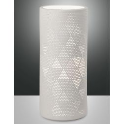 3528-35 MICOL LAMPADA DA TAVOLO IN CERAMICA BIANCA TRAFORATA DIAMETRO CM 12 DI FABAS LUCE Fabas Luce - Cristalensi Shop Online 2