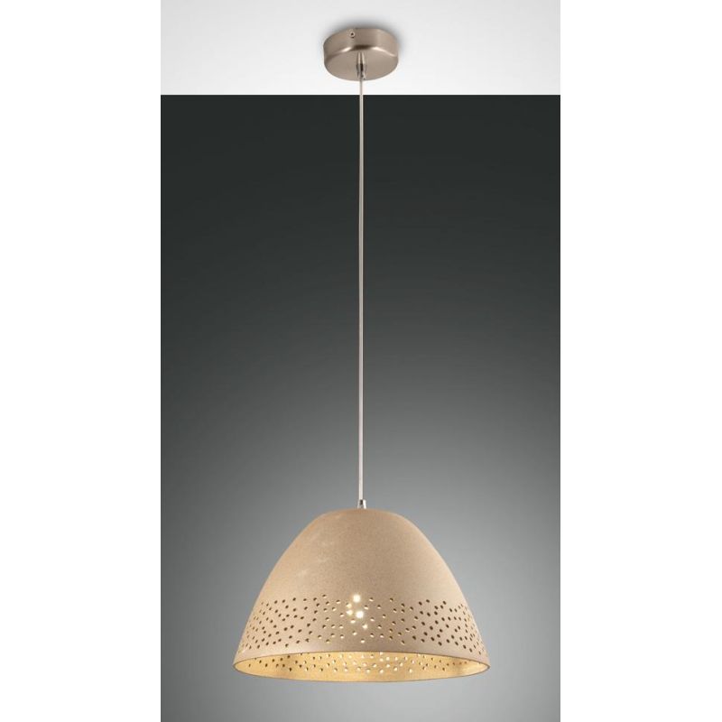 3532-40 CASALE LAMPADARIO IN CERAMICA DESIGN MODERNO BIANCO E KAKI DI FABAS LUCE Fabas Luce - Cristalensi Shop Online