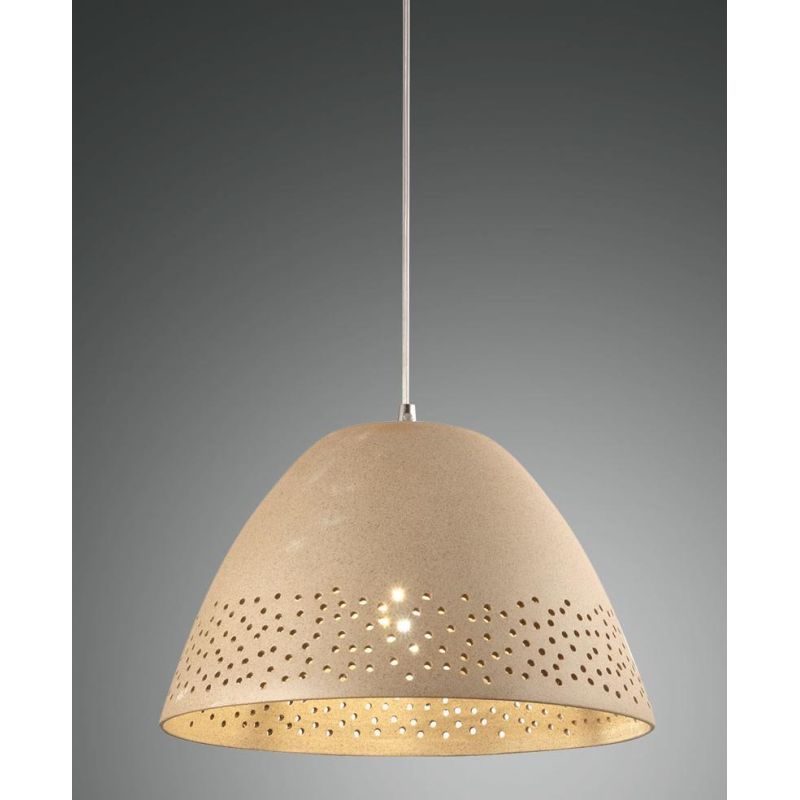 3532-40 CASALE LAMPADARIO IN CERAMICA DESIGN MODERNO BIANCO E KAKI DI FABAS LUCE Fabas Luce - Cristalensi Shop Online