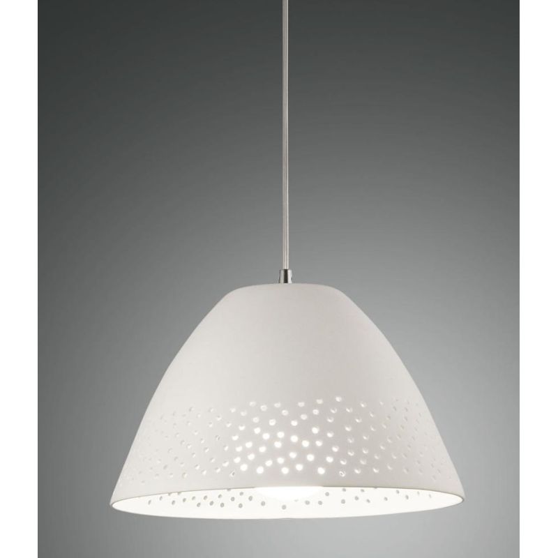 3532-40 CASALE LAMPADARIO IN CERAMICA DESIGN MODERNO BIANCO E KAKI DI FABAS LUCE Fabas Luce - Cristalensi Shop Online