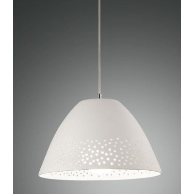 3532-40 CASALE LAMPADARIO IN CERAMICA DESIGN MODERNO BIANCO E KAKI DI FABAS LUCE Fabas Luce - Cristalensi Shop Online