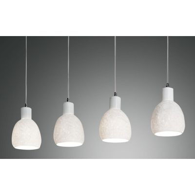 3534-49 MARINA SOSPENSIONE A BINARIO IN CERAMICA 4 LUCI BIANCO DAL DESIGN MODERNO DI FABAS LUCE Fabas Luce - Cristalensi Shop On