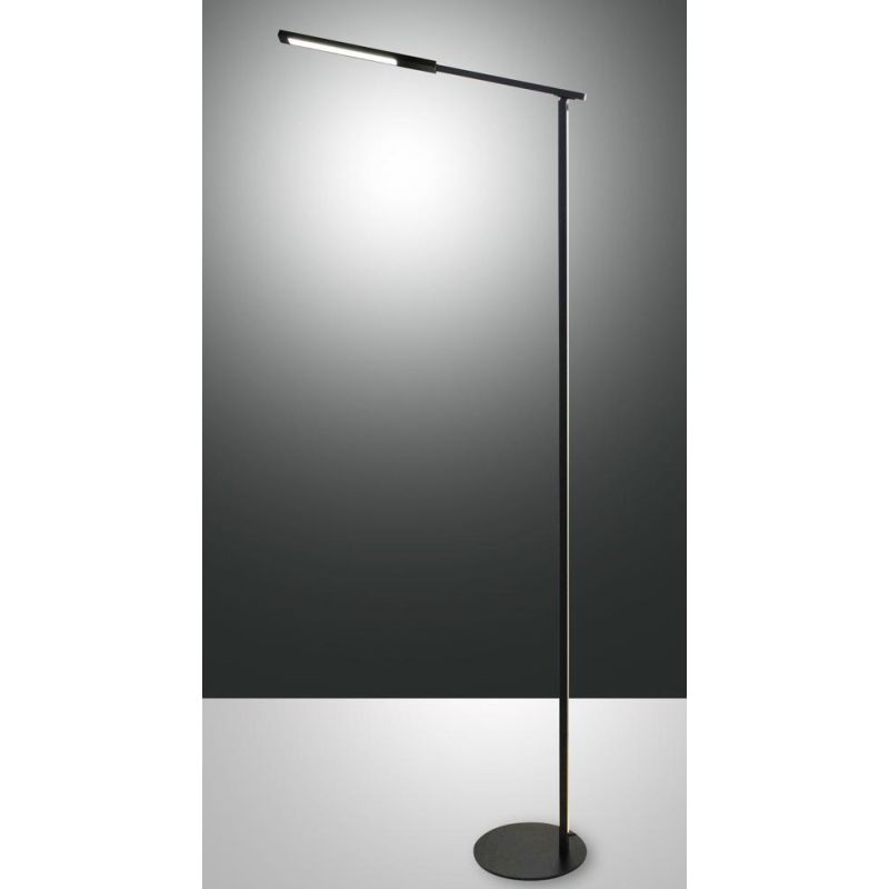 3550-11 IDEAL LAMPADA DA TERRA IN ALLUMINIO NERO O BIANCO LED 10W ORIENTABILE E DIMMERABILE DI FABAS Fabas Luce - Cristalensi Sh