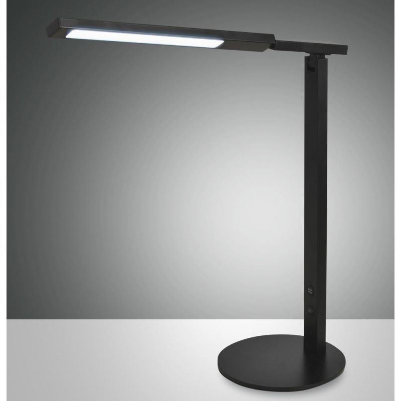 3550-30 IDEAL LAMPADA DA TAVOLO CON BRACCIO ORIENTABILE IN ALLUMINIO NERO BIANCO DI FABAS LUCE Fabas Luce - Cristalensi Shop Onl