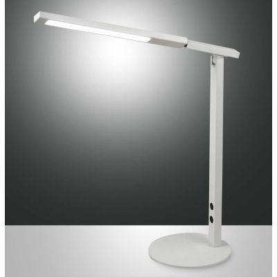 3550-30 IDEAL LAMPADA DA TAVOLO CON BRACCIO ORIENTABILE IN ALLUMINIO NERO BIANCO DI FABAS LUCE Fabas Luce - Cristalensi Shop Onl