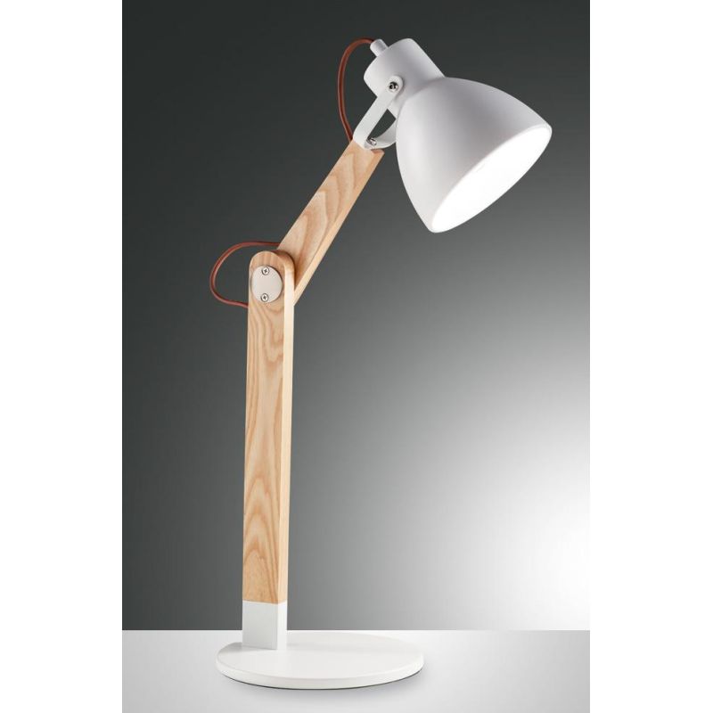 3644-30 SVEVA LAMPADA DA TAVOLO ORIENTABILE IN METALLO E LEGNO NOCE O FRASSINO DI FABAS LUCE Fabas Luce - Cristalensi Shop Onlin