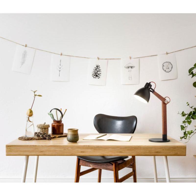 3644-30 SVEVA LAMPADA DA TAVOLO ORIENTABILE IN METALLO E LEGNO NOCE O FRASSINO DI FABAS LUCE Fabas Luce - Cristalensi Shop Onlin