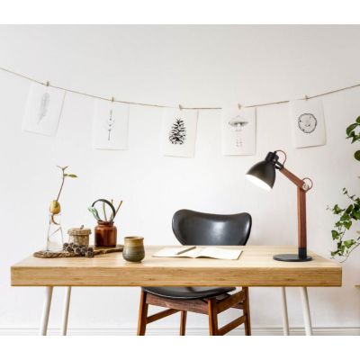 3644-30 SVEVA LAMPADA DA TAVOLO ORIENTABILE IN METALLO E LEGNO NOCE O FRASSINO DI FABAS LUCE Fabas Luce - Cristalensi Shop Onlin