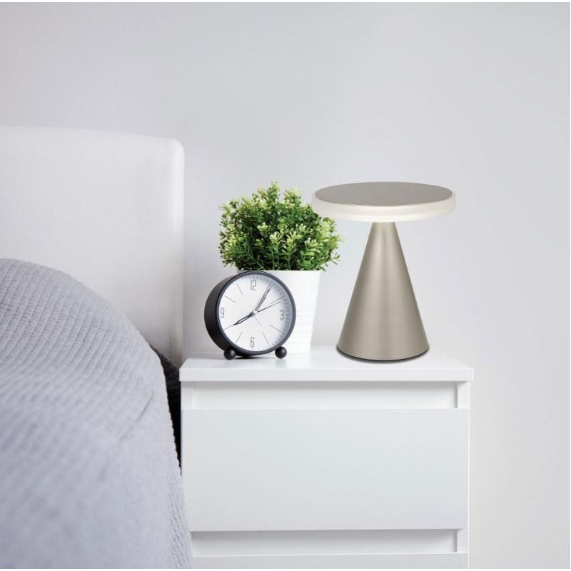 3386-35 NEUTRA LAMPADA DA TAVOLO PIRAMIDALE IN METALLO A LED 5 COLORI DI FABAS LUCE Fabas Luce - Cristalensi Shop Online