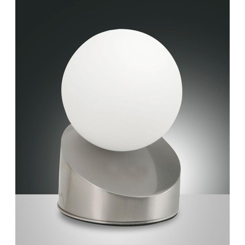 3360-30 GRAVITY LAMPADA DA TAVOLO ORIGINALE LED 5W TOUCH DIMMER BIANCO NERO NICKEL DI FABAS LUCE Fabas Luce - Cristalensi Shop O